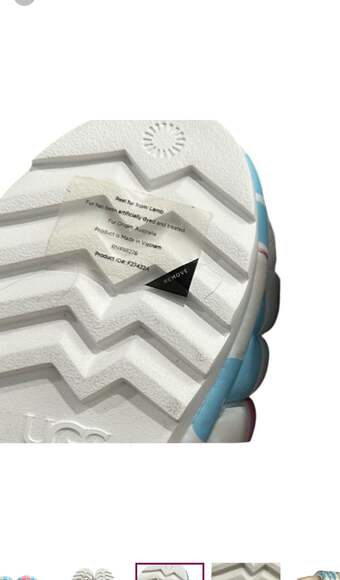 UGG Maxi Slide Logo Platform Slippers Pink Blue White, Size 7. - Picture 4 of 9